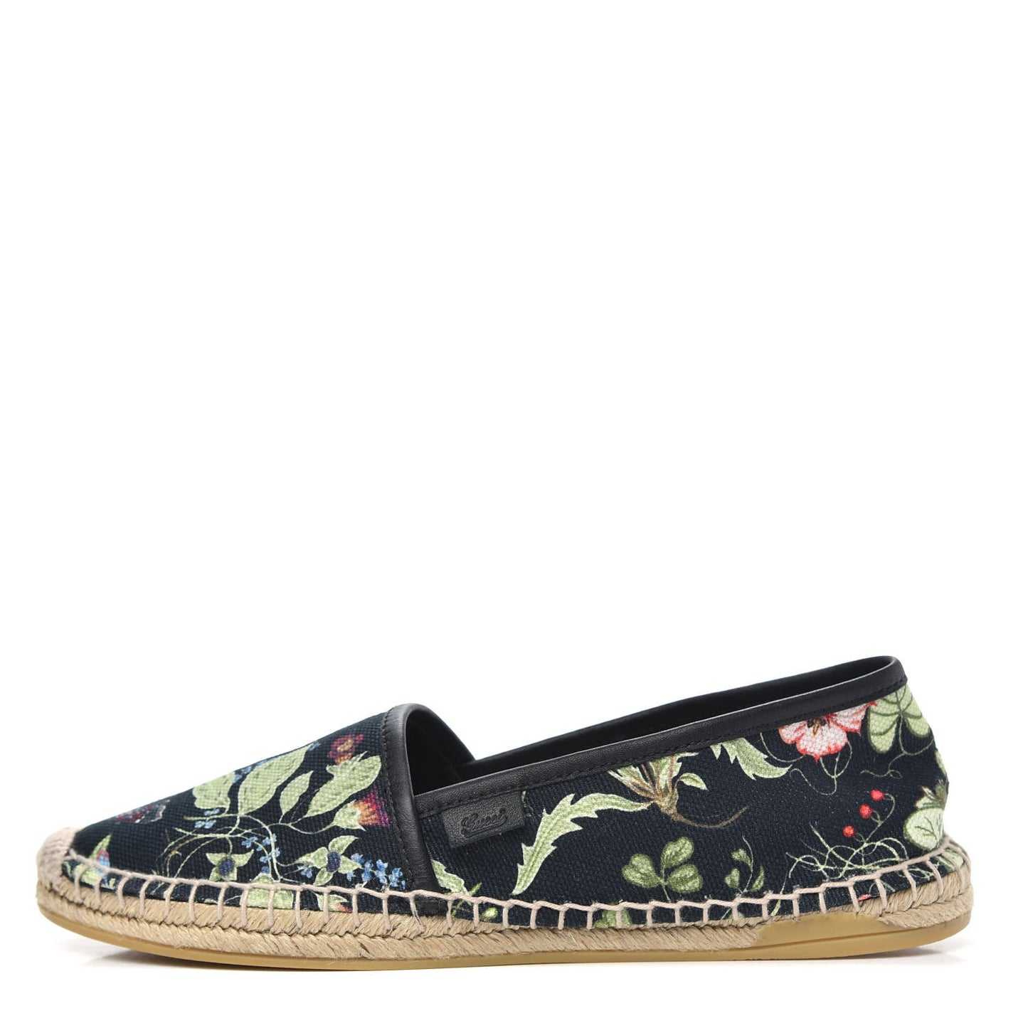 Canvas Flora Print Espadrilles 37.5 Black Multicolor