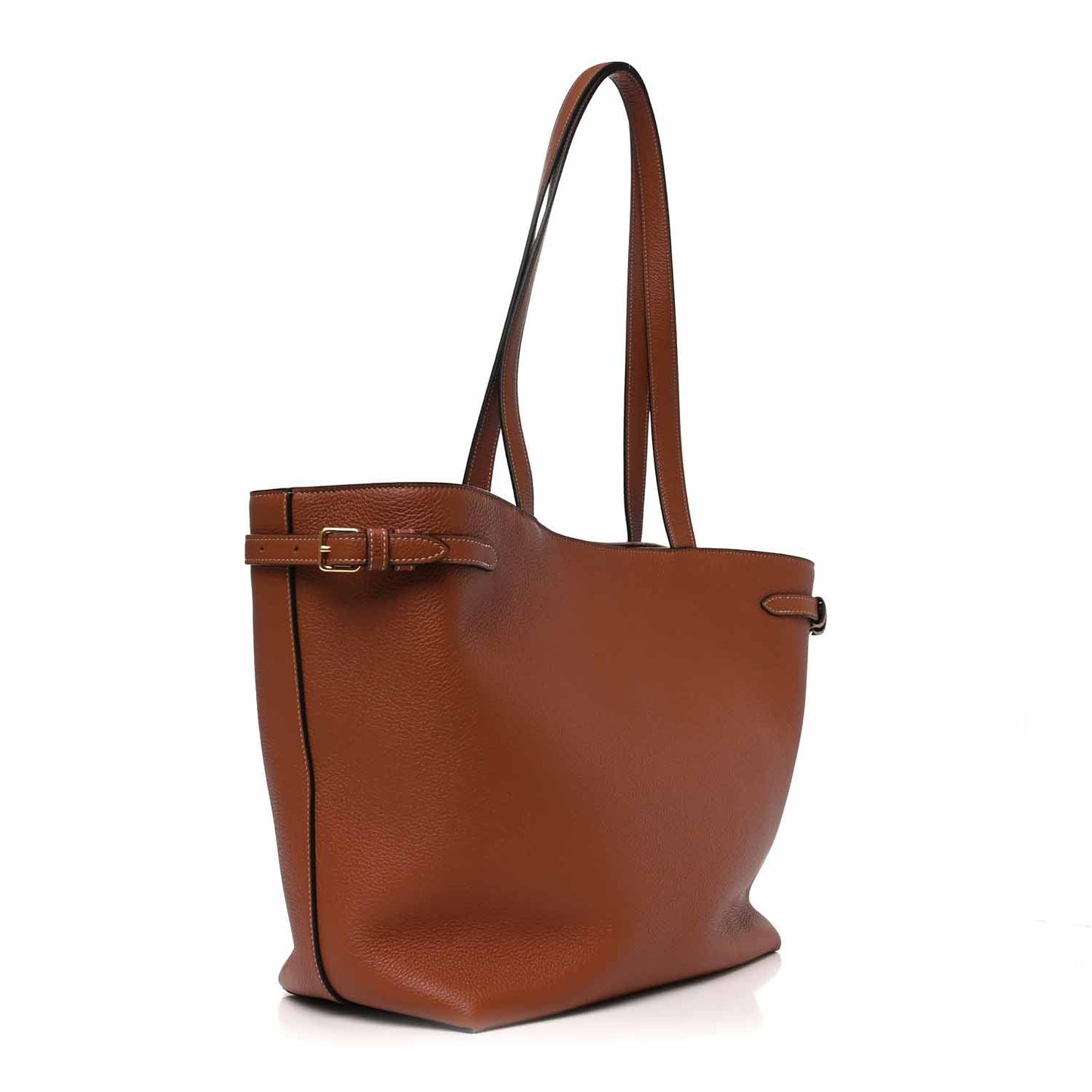 Grained Calfskin Triomphe Medium Cabas Anais Tan