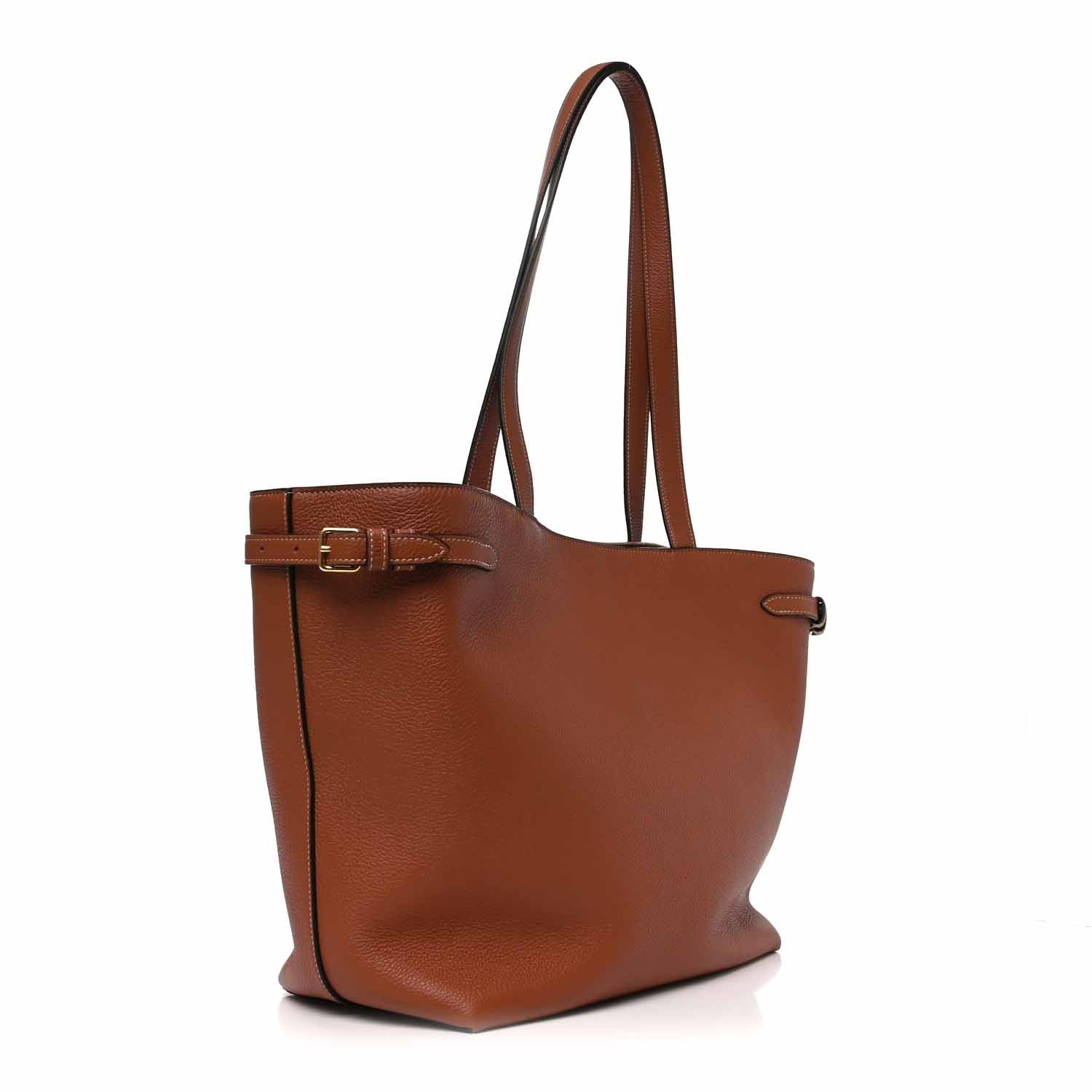 Celine Grained Calfskin Triomphe Medium Cabas Anais Tan 3 of 9