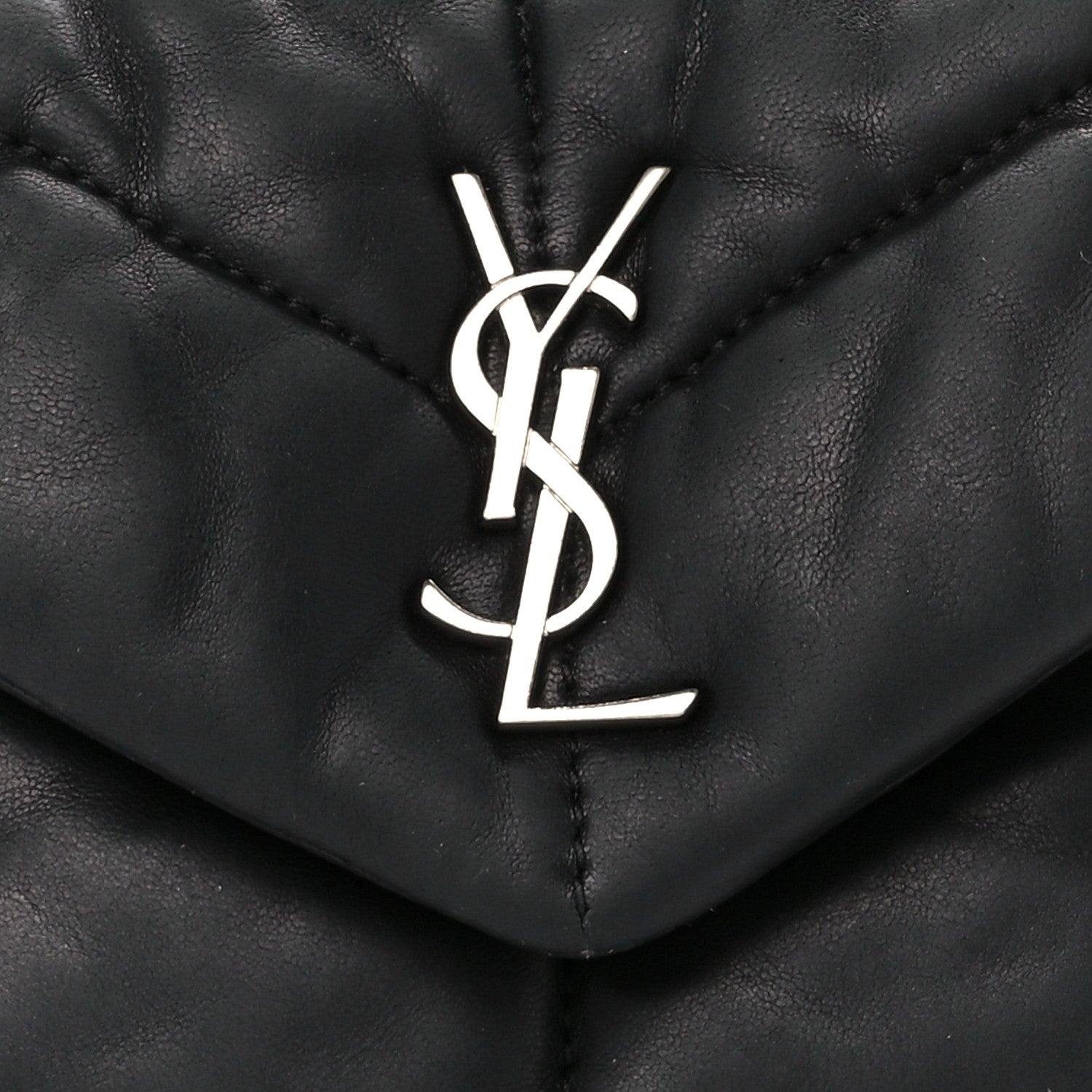 Saint Laurent Lambskin Quilted Toy Loulou Puffer Monogram Chain Satchel Black 9 of 11