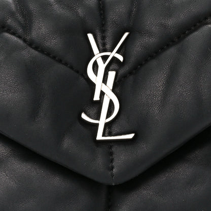 Saint Laurent Lambskin Quilted Toy Loulou Puffer Monogram Chain Satchel Black 9 of 11