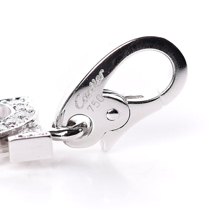 Cartier 18K White Gold Diamond Logo Charm 3 of 4