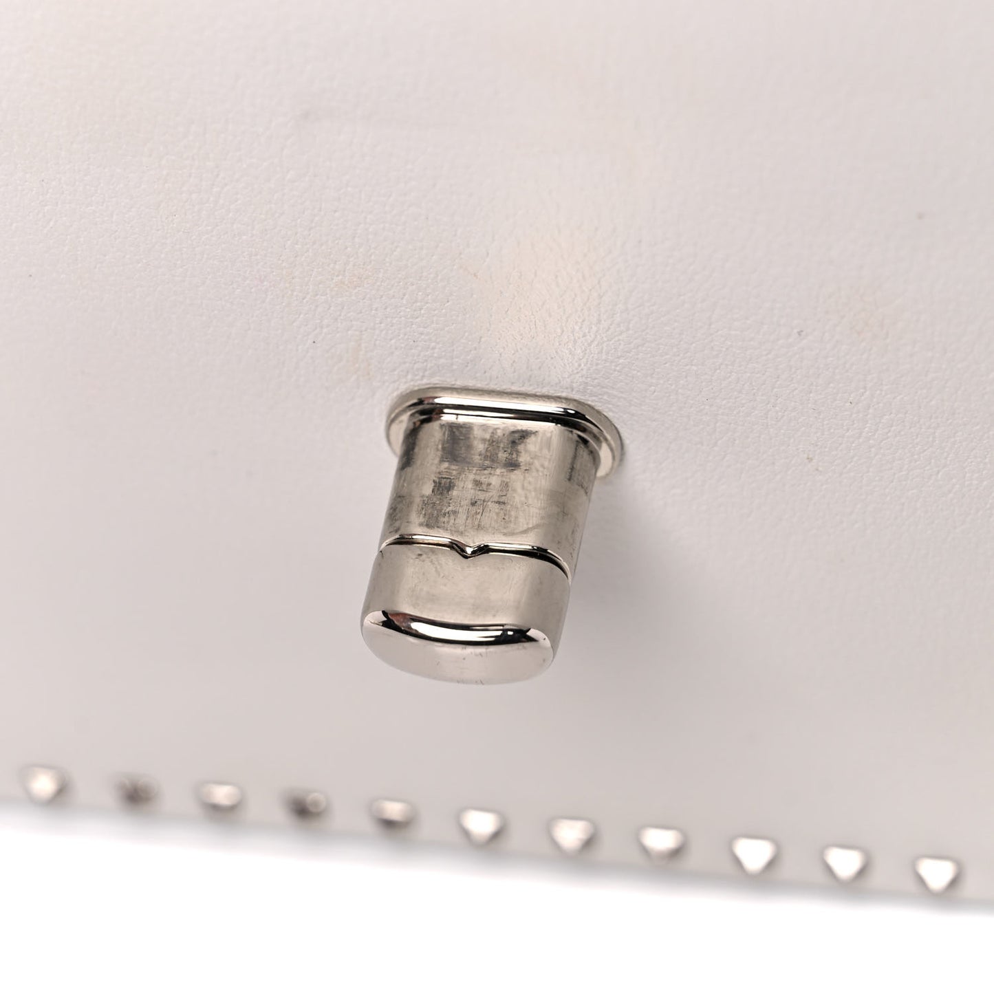 Calfskin Small Rockstud Cabana Crossbody Bag White