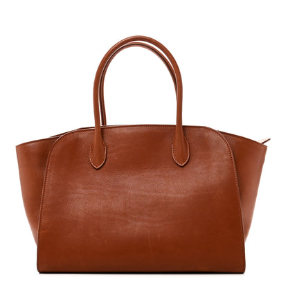 The Row Polished Saddle Calfskin Marlo 12 Tote Bag Acero 1 of 10