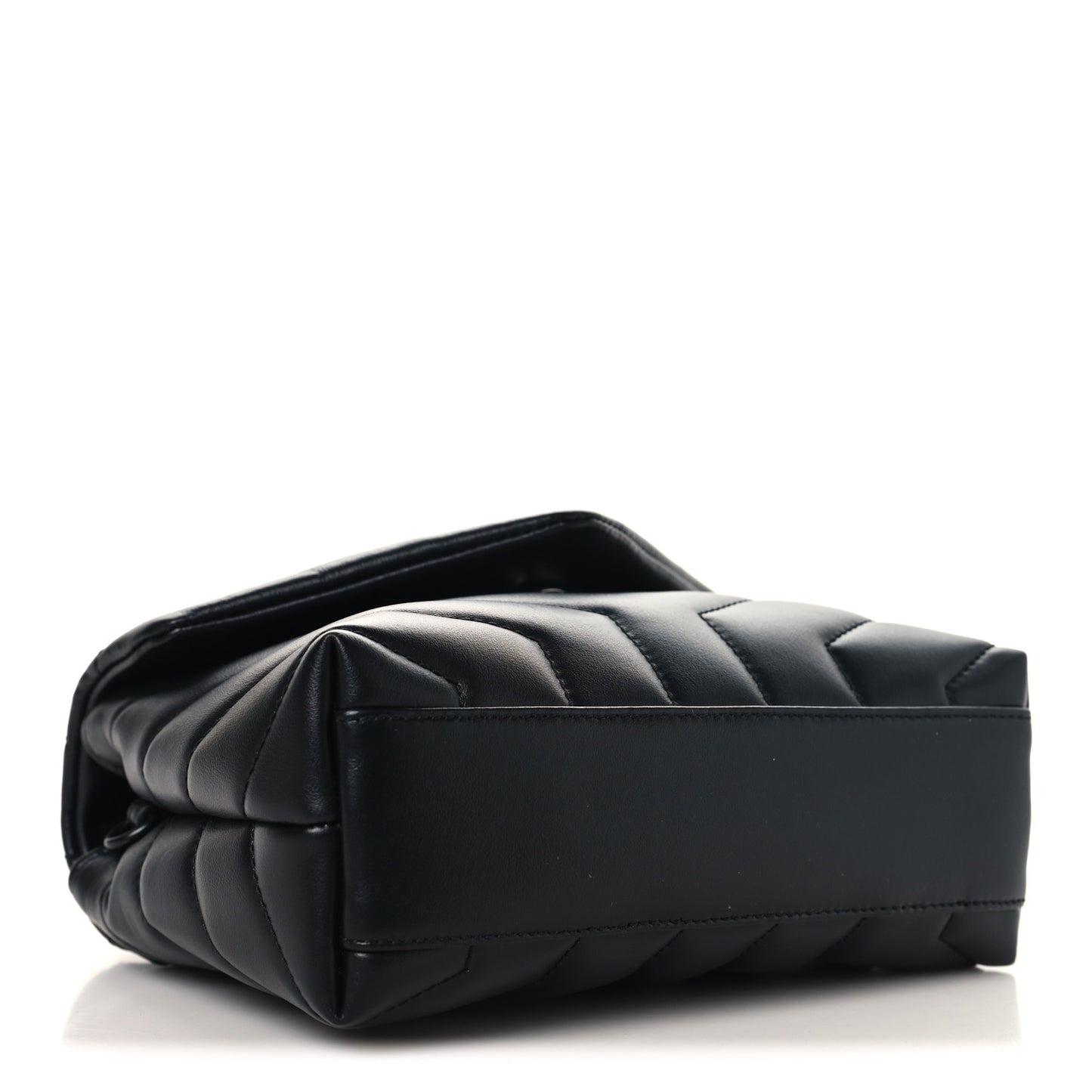 Calfskin Y Quilted Monogram Monochrome Toy Loulou Crossbody Bag Black