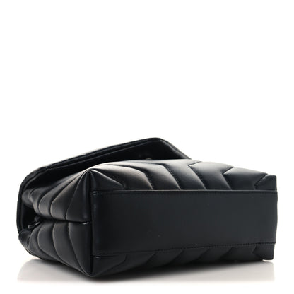 Saint Laurent Calfskin Y Quilted Monogram Monochrome Toy Loulou Crossbody Bag Black 4 of 11
