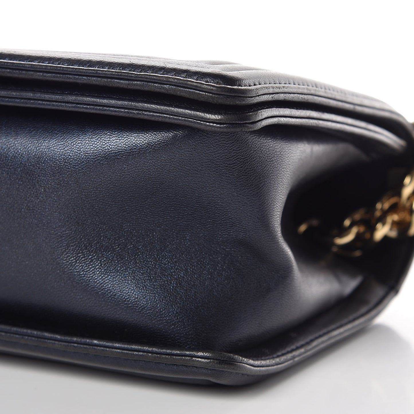 Lambskin Embossed Medium Boy Cube Flap Navy