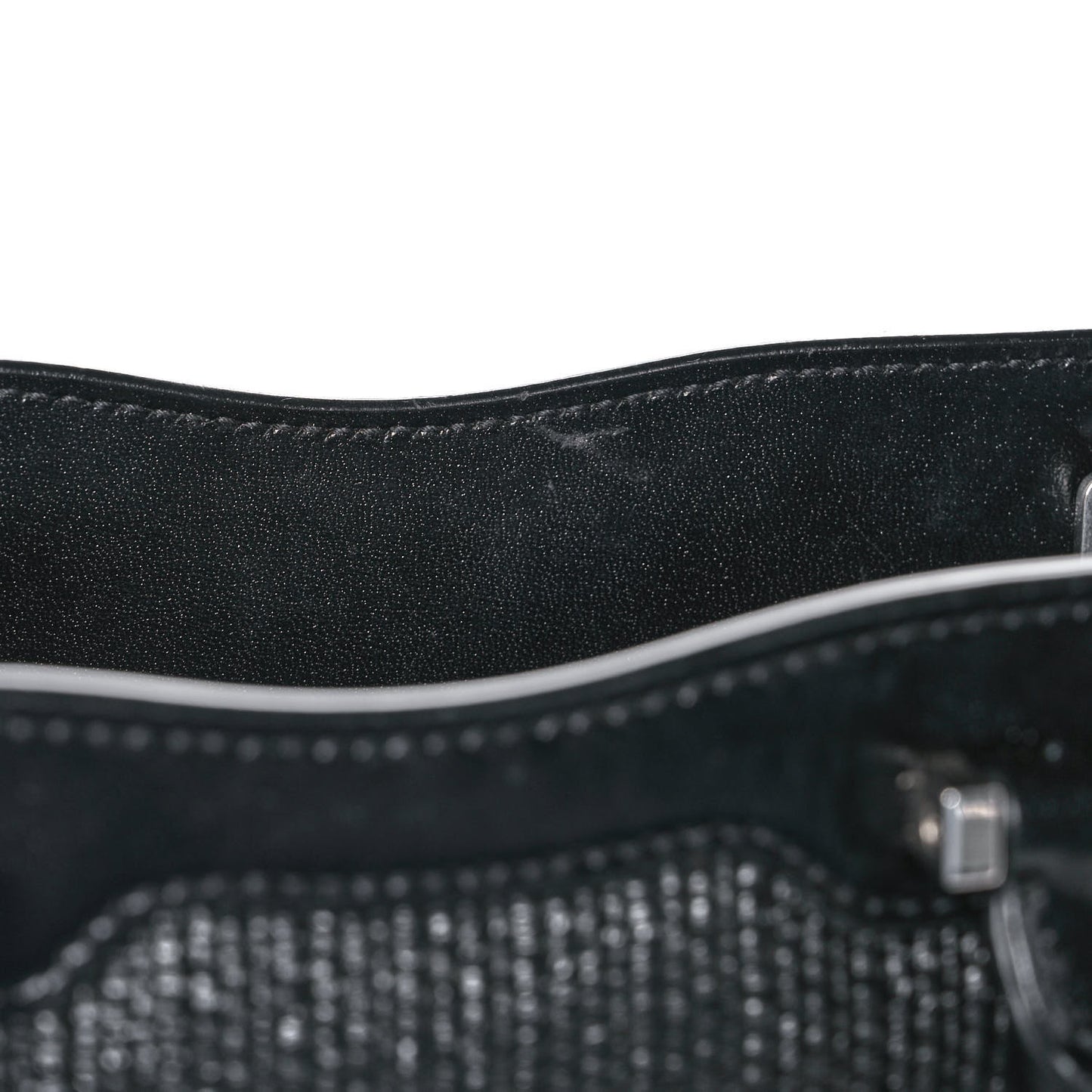 Raffia Shiny Calfskin Medium Uptown Tote Black