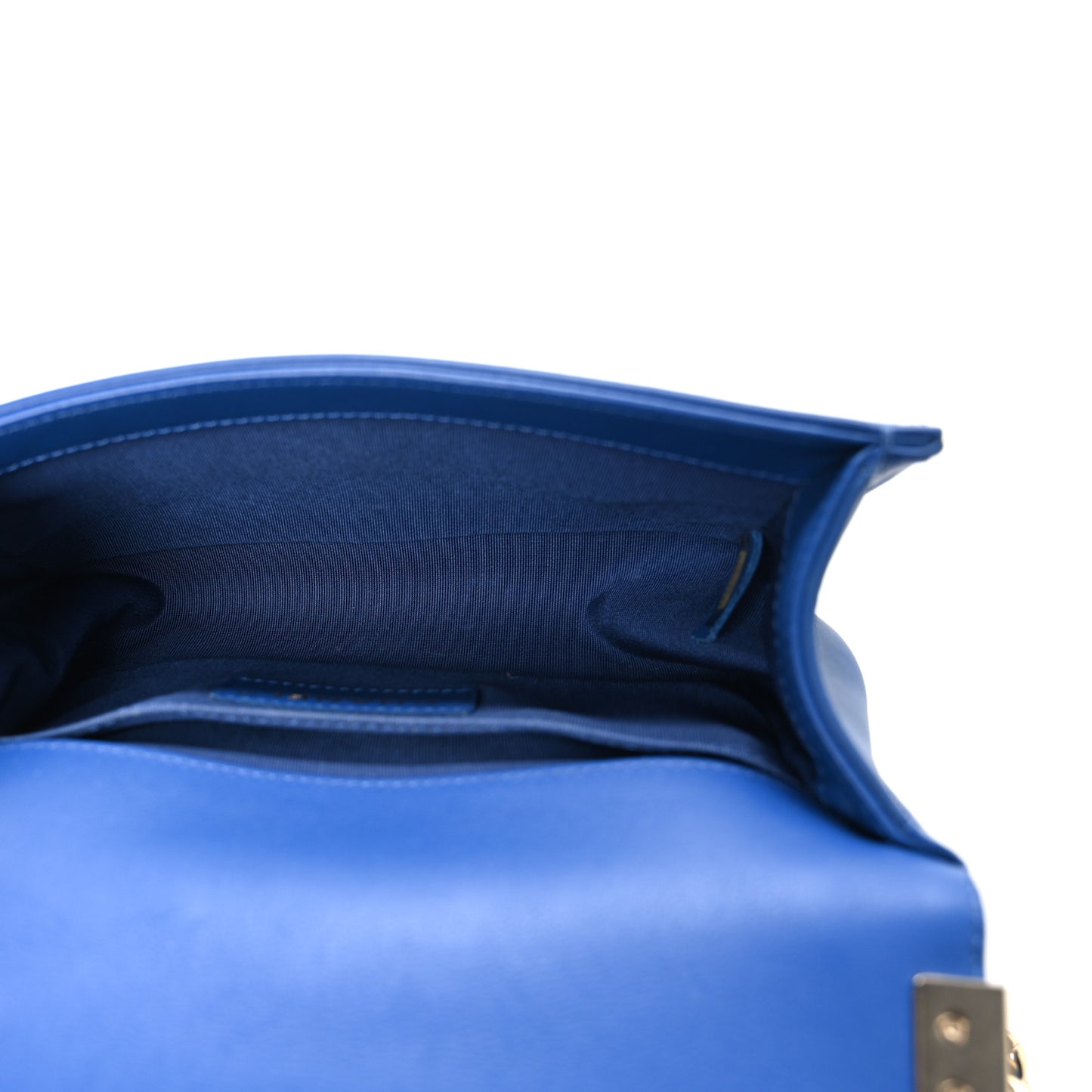 Lambskin Quilted Small Boy Flap Blue