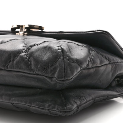 Chanel Calfskin Quilted Double Stitch Hamptons Clutch with Chain Black 10 of 10