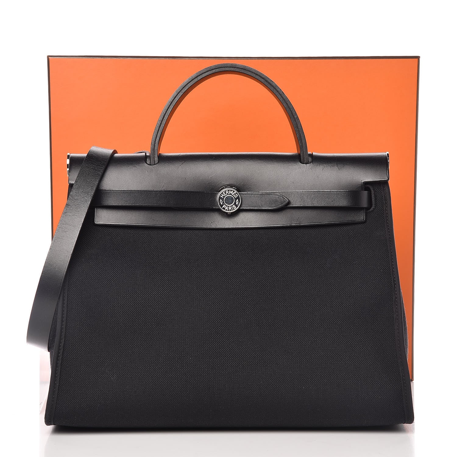 Hermes Military Toile Vache Hunter Herbag Zip PM 31 Black 11 of 11