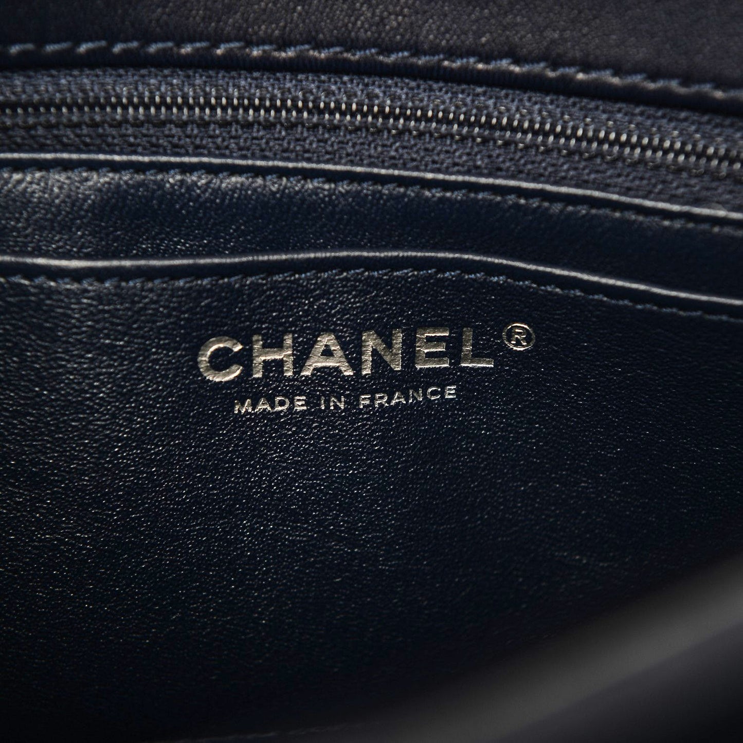 Lambskin Quilted Small Geometric Flap Navy