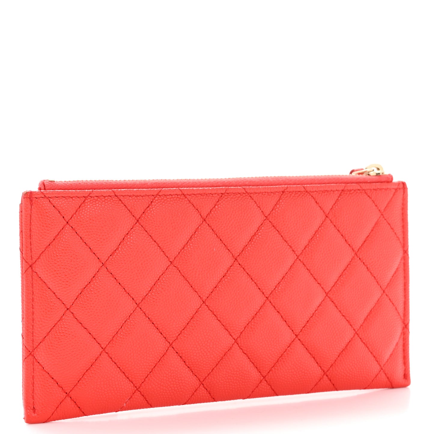 Caviar Quilted Classic Zip Pouch Red