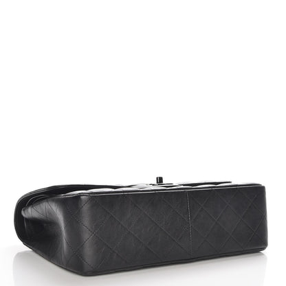 Chanel Crumpled Calfskin Quilted Jumbo Double Flap So Black 4 of 8