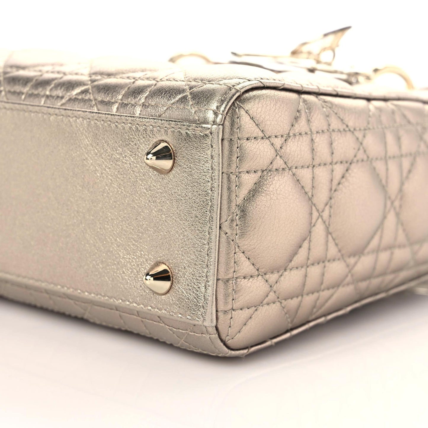 Metallic Calfskin Cannage Small My ABCDior Lady Dior Gold