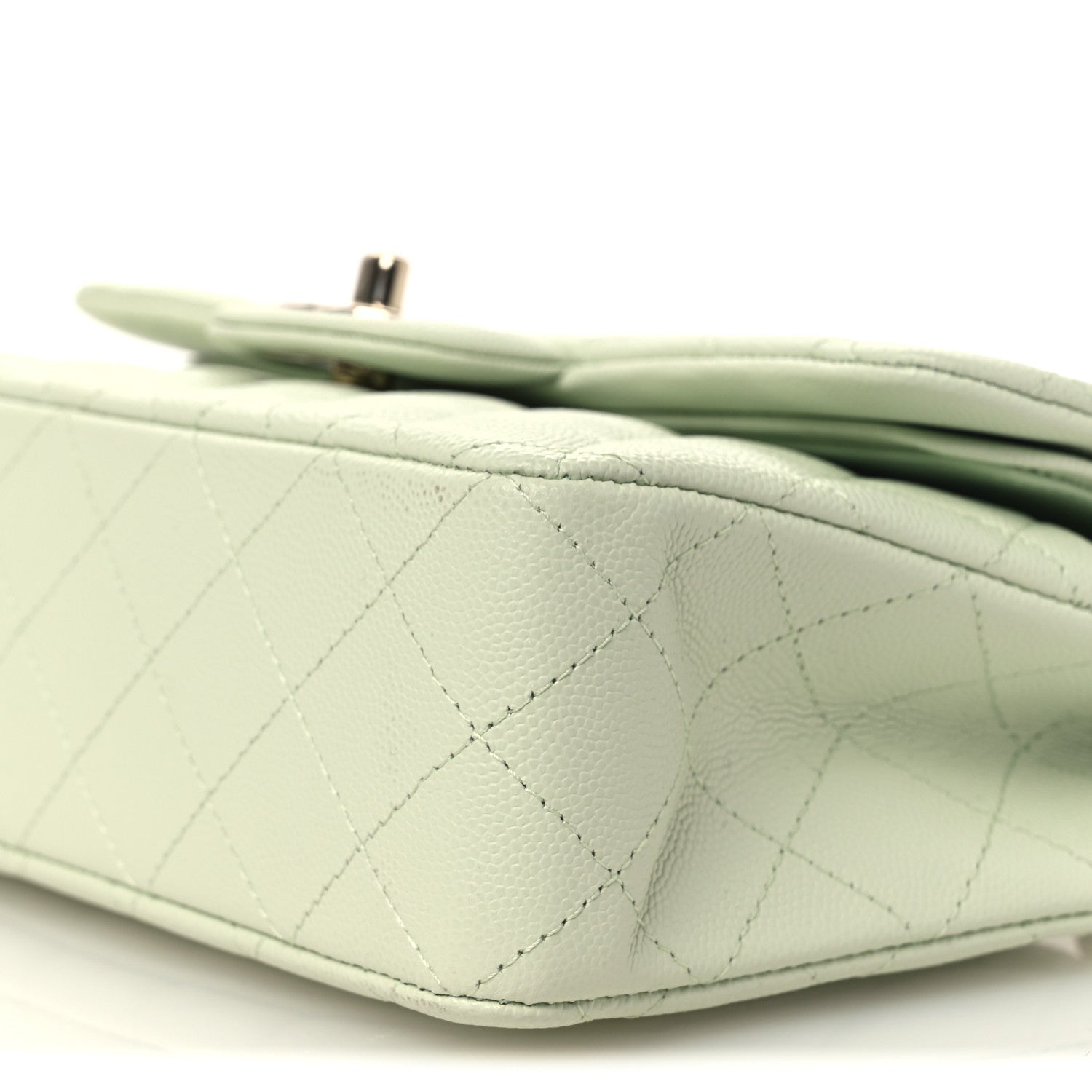 Chanel Caviar Quilted Small Double Flap Light Green 10 of 10