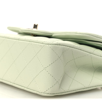 Chanel Caviar Quilted Small Double Flap Light Green 10 of 10