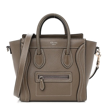 Celine Drummed Calfskin Nano Luggage Souris 1 of 16