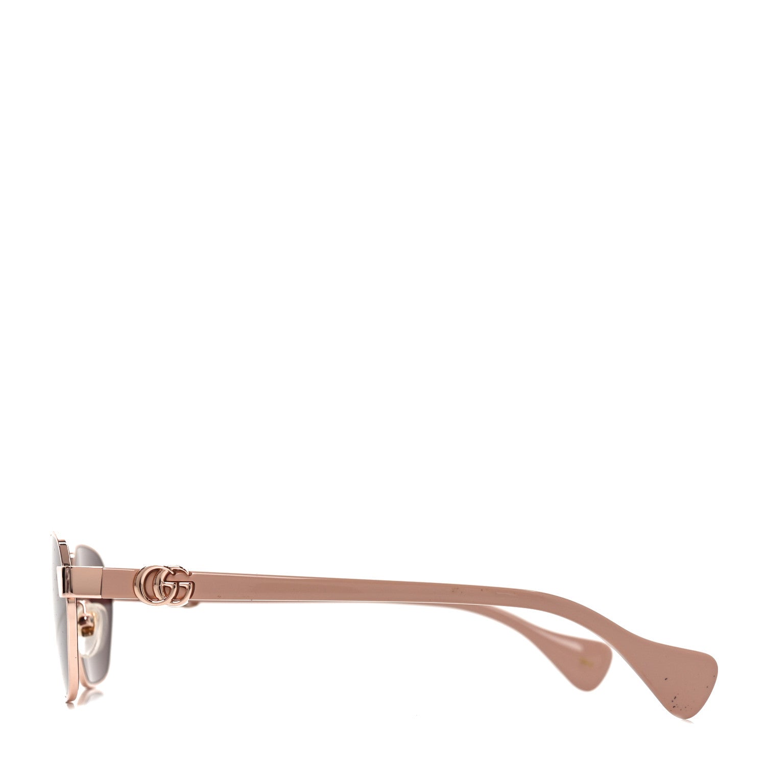 Gucci Metal Acetate Rectangular Frame Sunglasses GG1593S Rose Gold