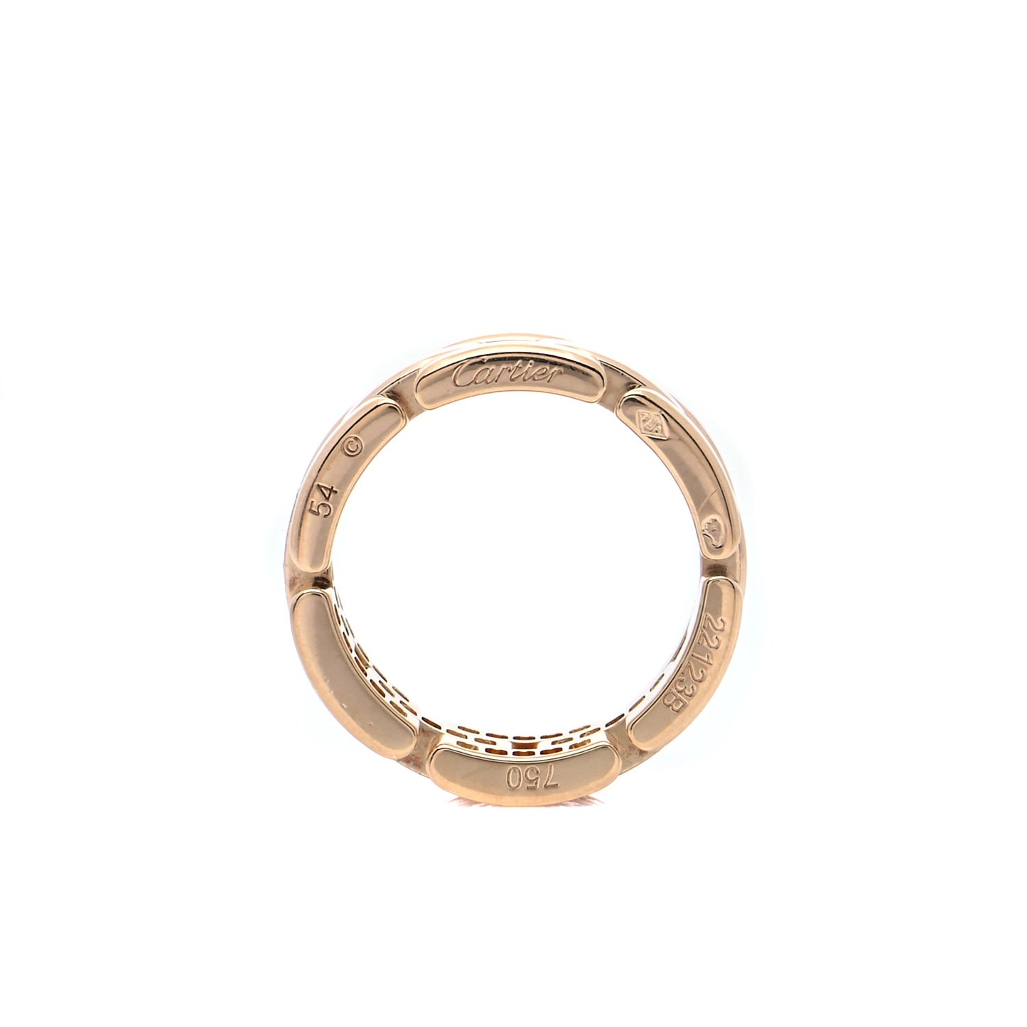 18K Yellow Gold Diamond Maillon Panthere 3 Half Rows Paved Ring 54 6.75