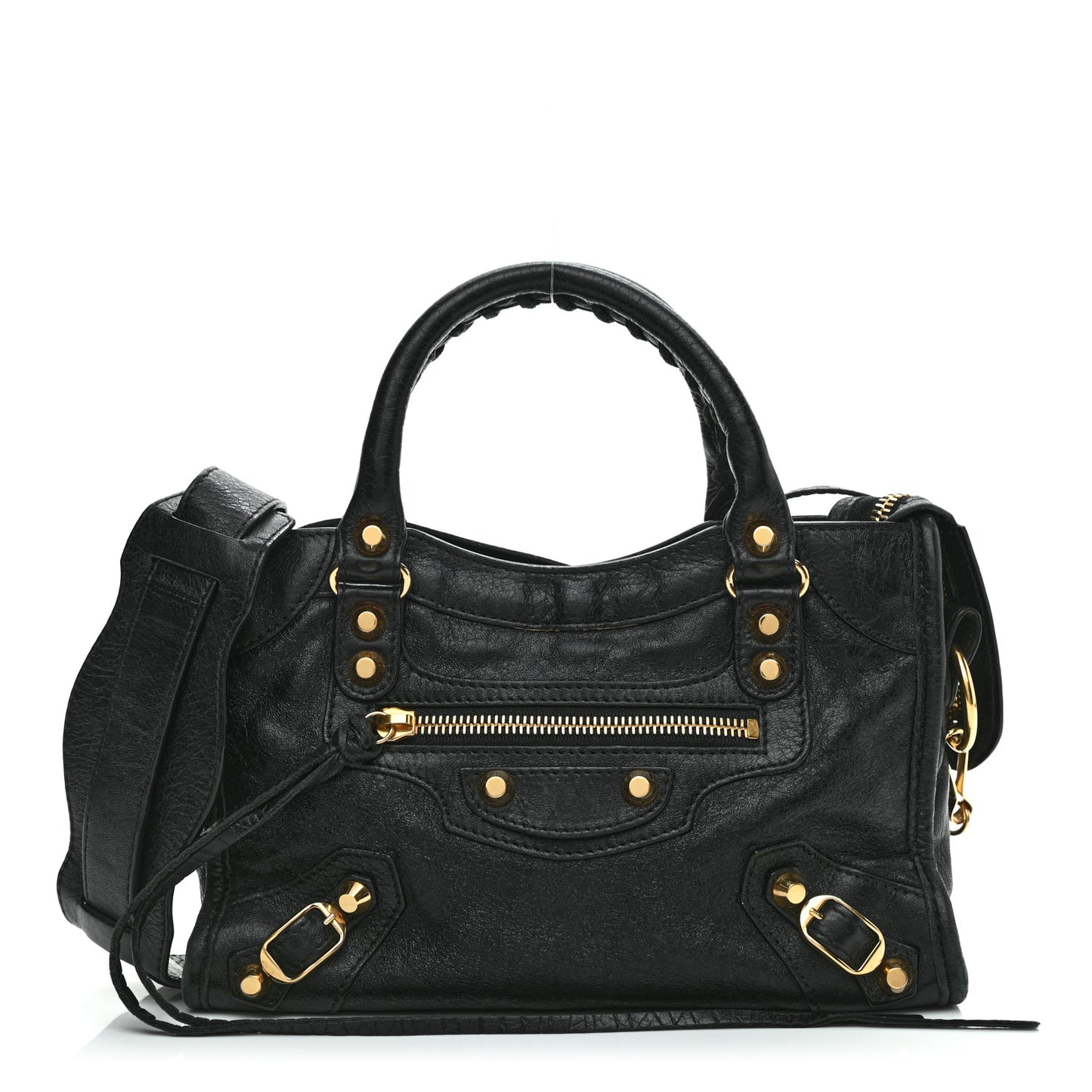 Agneau Classic Gold Hardware Mini City Black