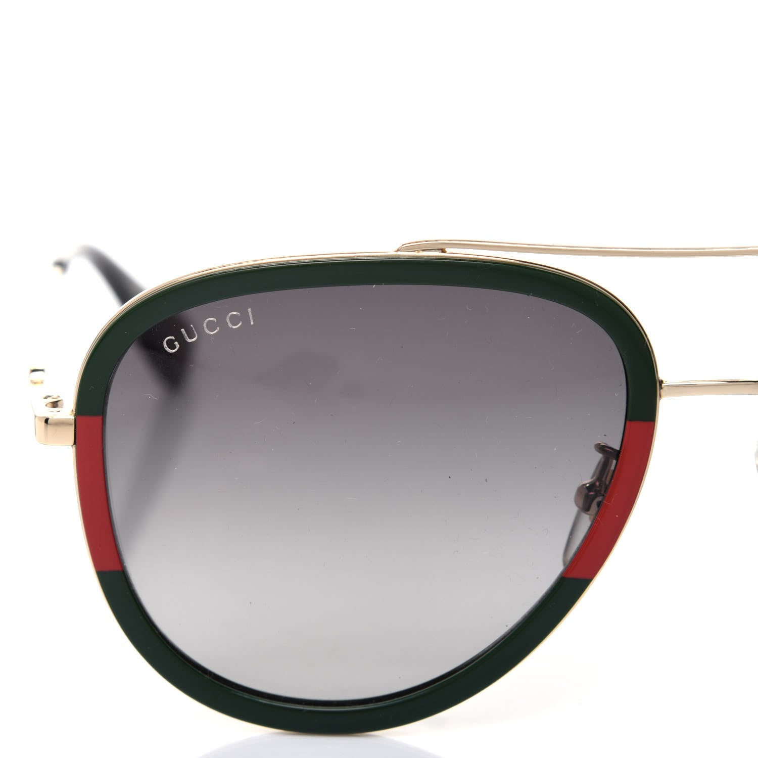 Gucci Web Aviator Sunglasses GG0062S Green Red 7 of 8