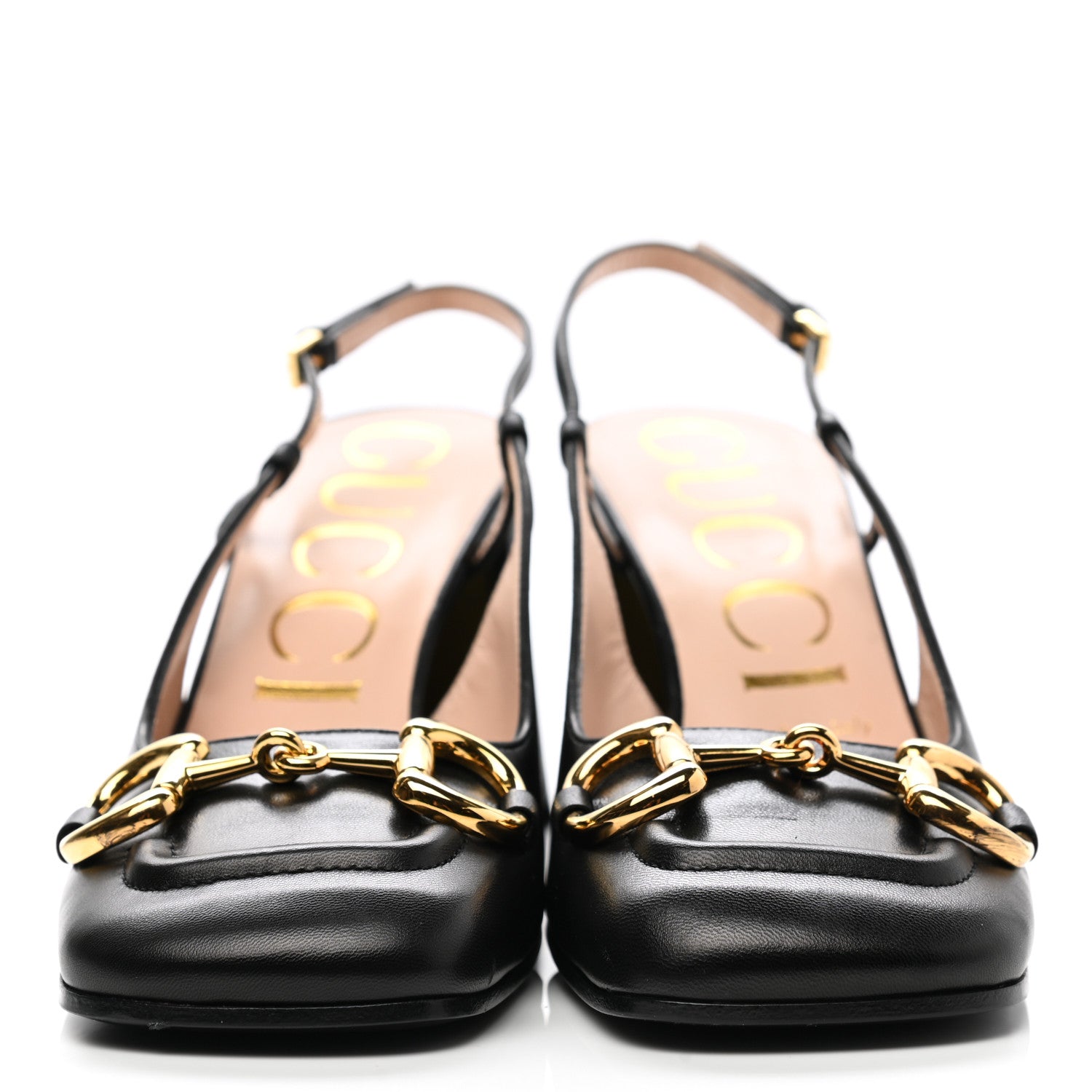 Gucci Malaga Kid Horsebit 75mm Slingback Pumps 37.5 Black 2 of 10