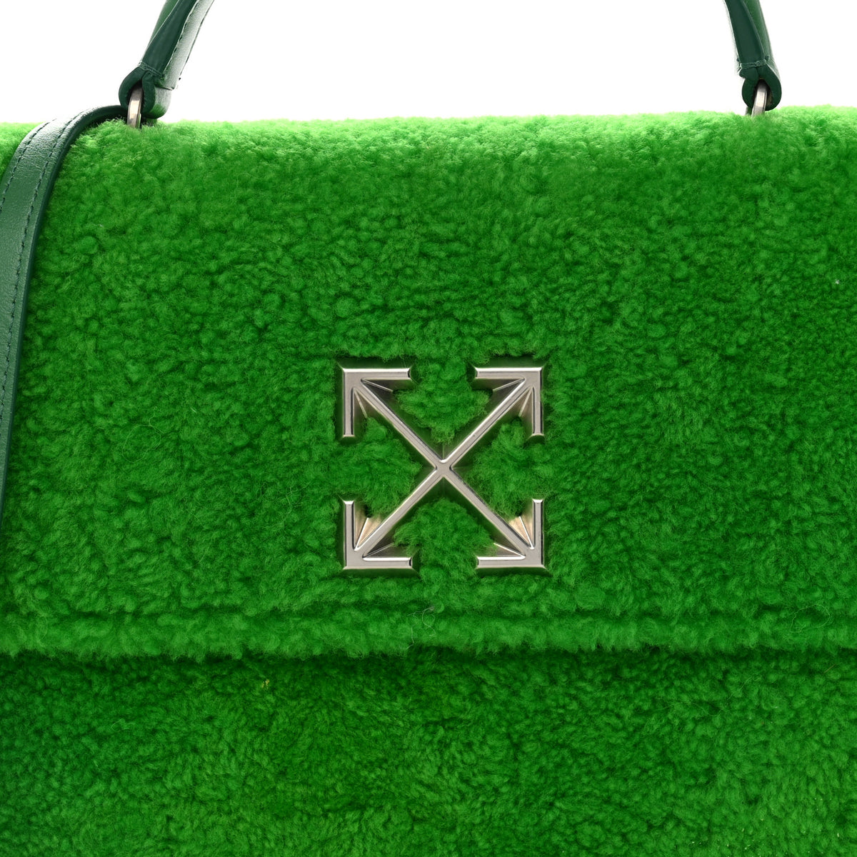 Shearling Calfskin Jitney 2.8 Bag Green