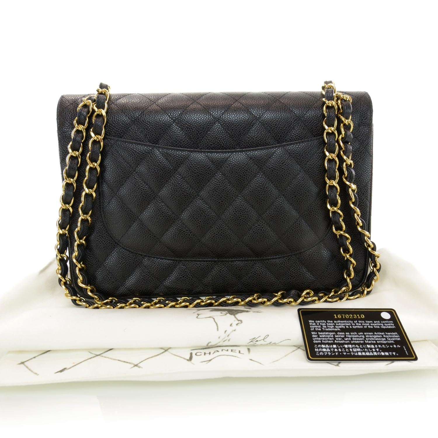 Chanel Caviar Quilted Jumbo Double Flap Black 3 of 10