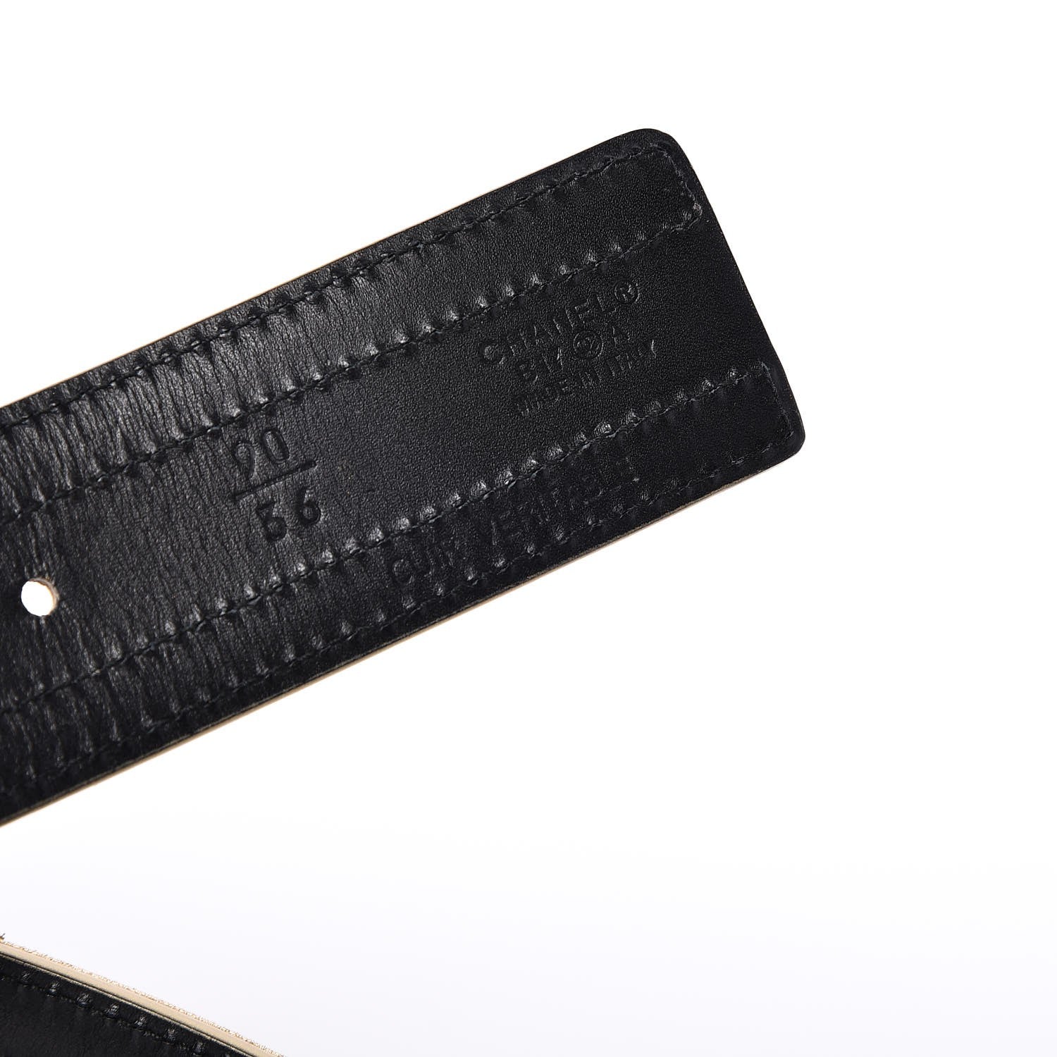 Chanel Metallic Lambskin Pearl CC Belt 90 36 Gold 4 of 5