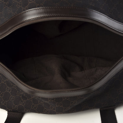 Gucci Denim Monogram Large Collapsible Carry On Duffle Bag Brown 4 of 10