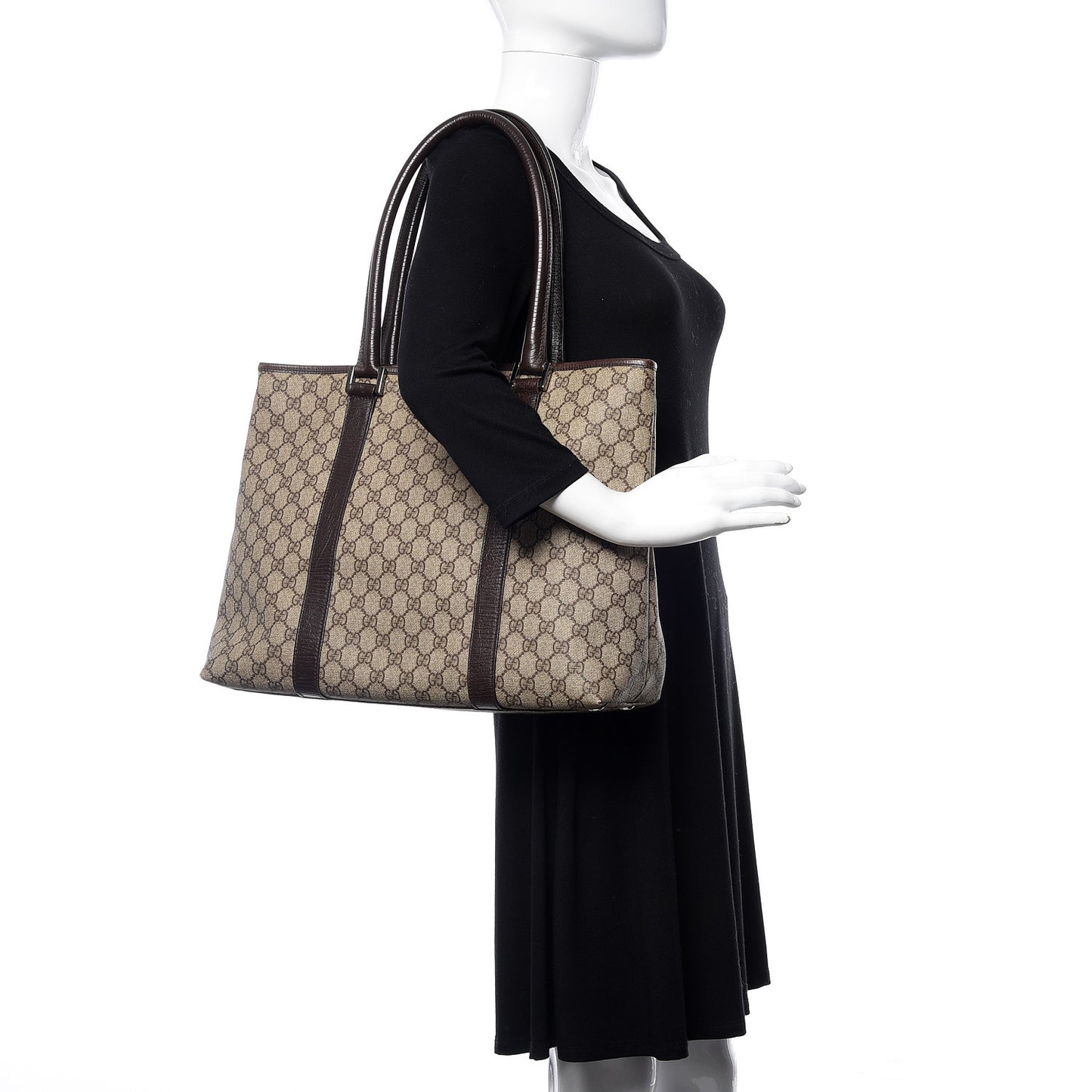 GG Plus Monogram Medium Joy Tote Brown