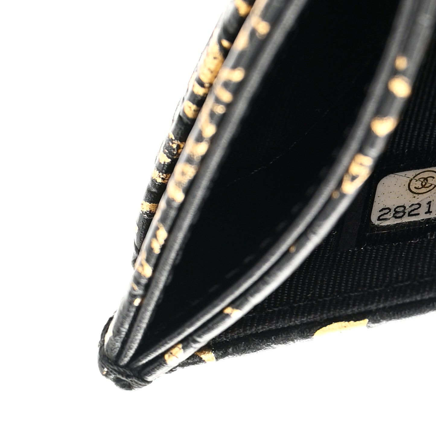 Calfskin Crocodile Embossed Graffiti 2.55 Cocodile Reissue Strap Pouch Black Gold