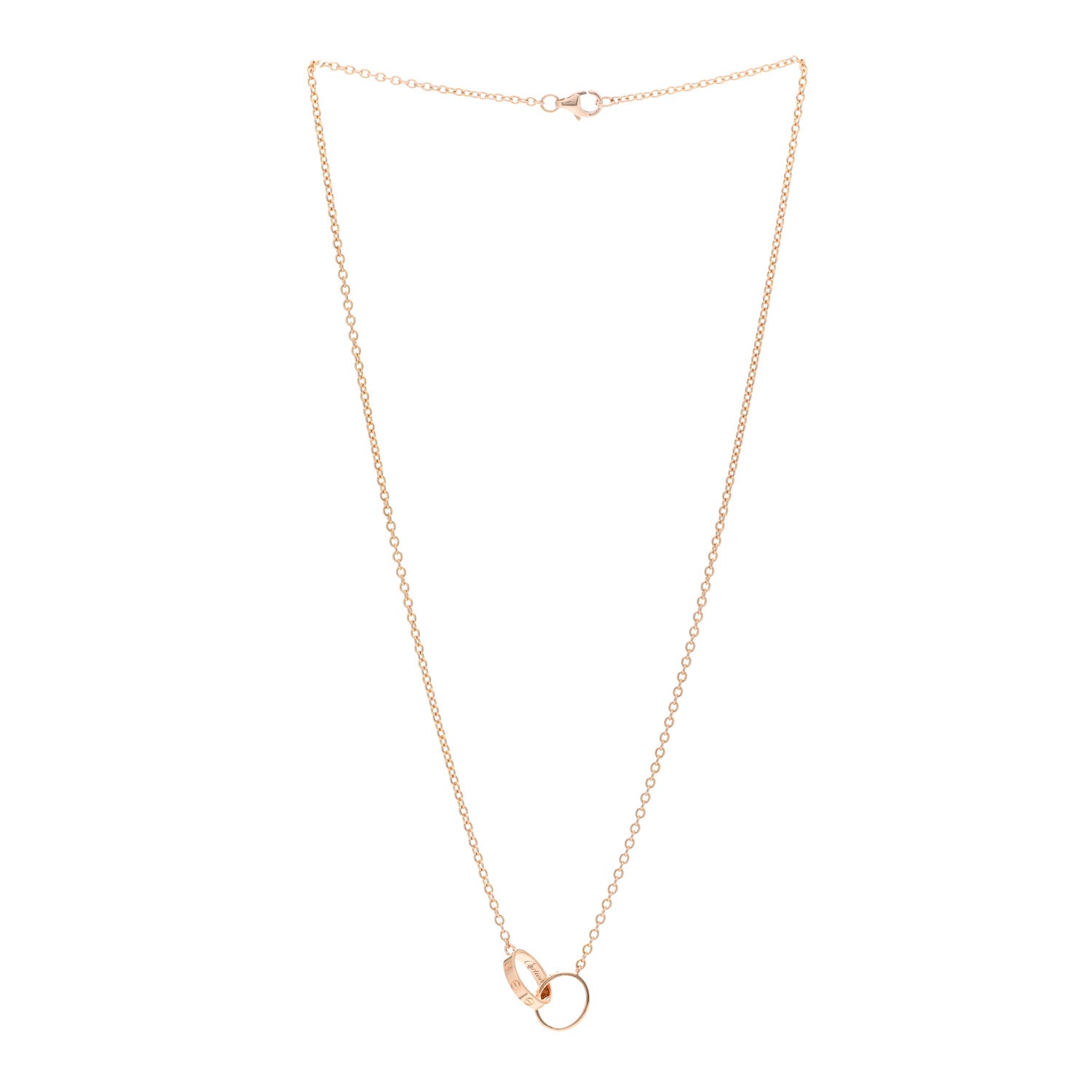Cartier 18K Pink Gold Interlocking LOVE Necklace 3 of 4