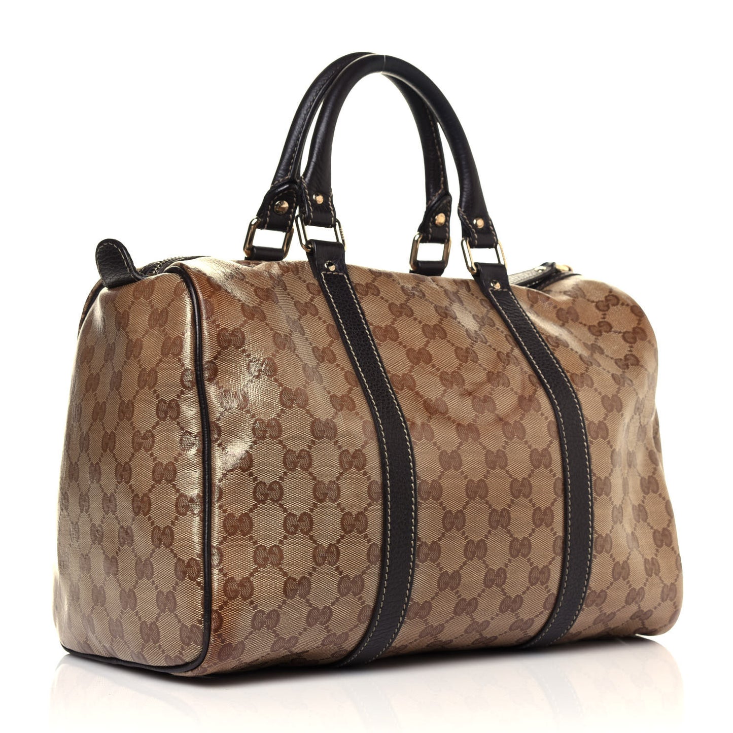 Crystal Monogram Medium Joy Boston Dark Brown