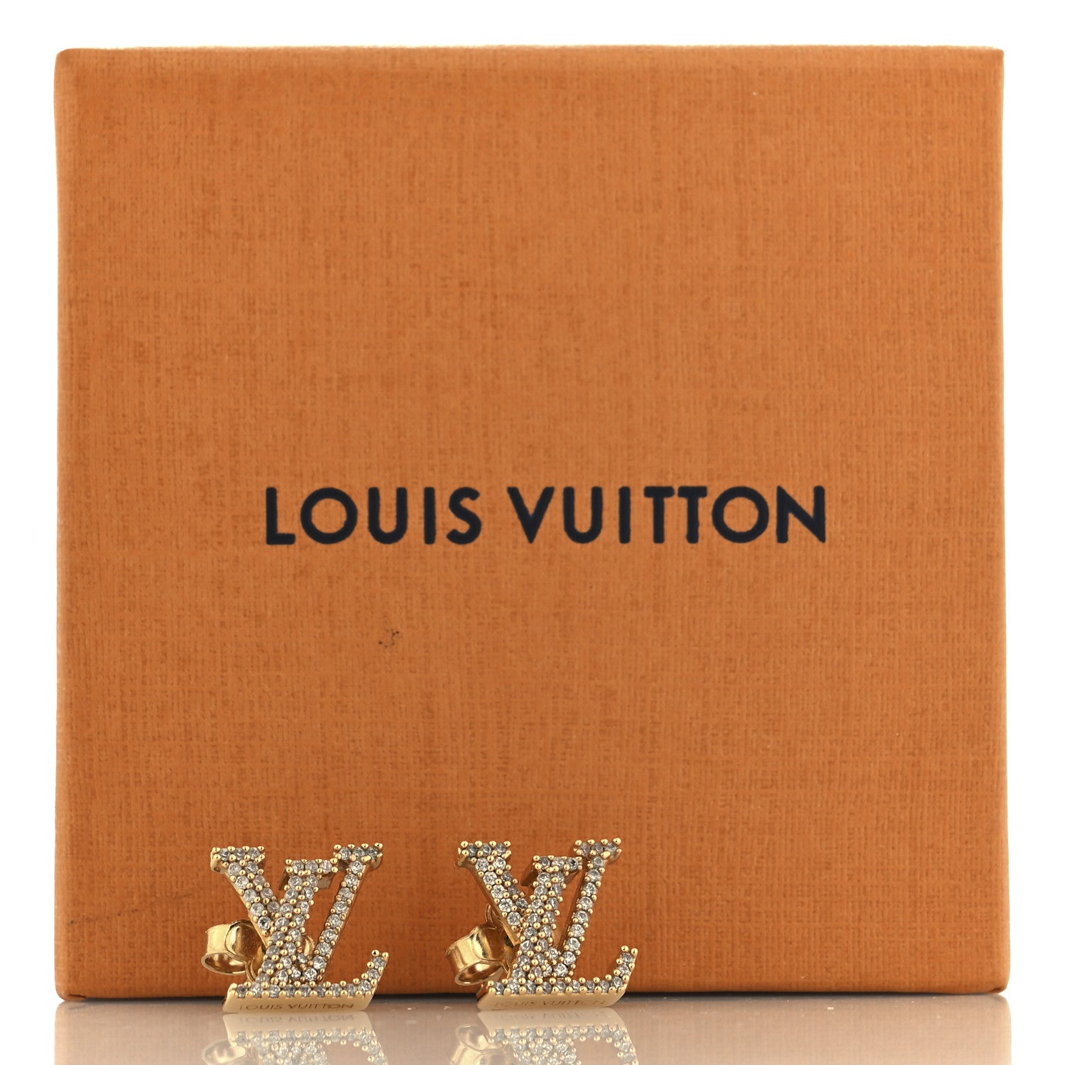 Louis Vuitton Metal Crystal LV Iconic Earrings Gold 6 of 6