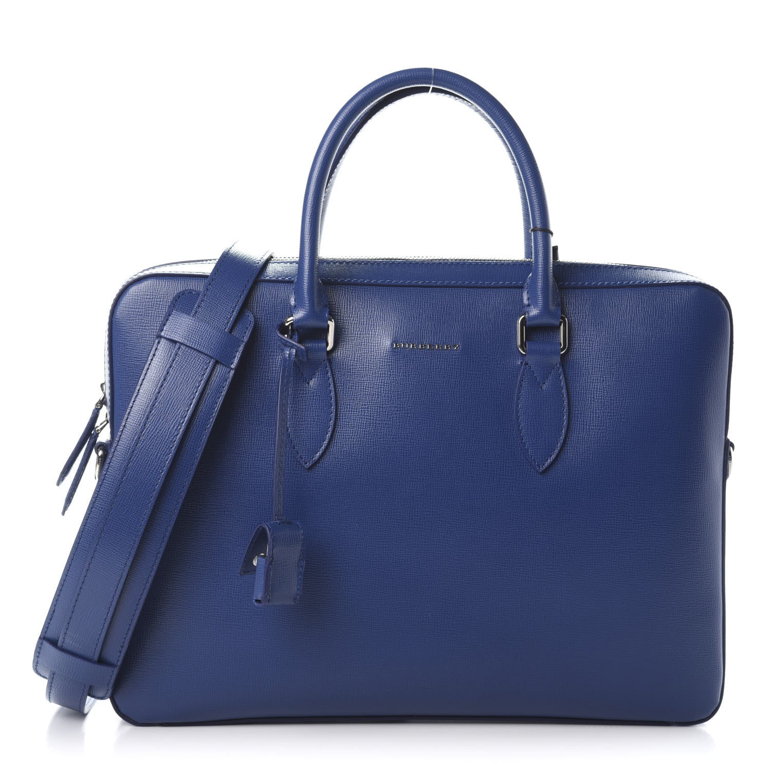 Burberry Textured Calfskin Barrow Briefcase Deep Blue 1 of 9