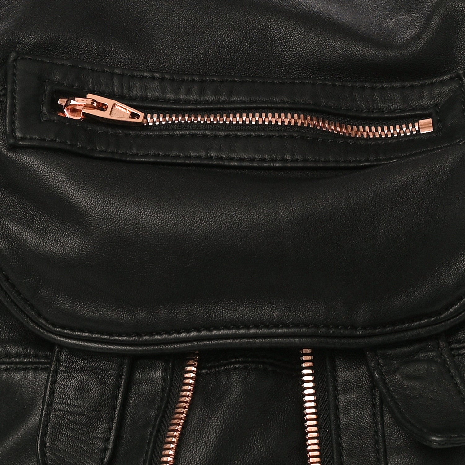Alexander Wang Lambskin Marti Backpack Washed Black Rose Gold Hardware 7 of 9