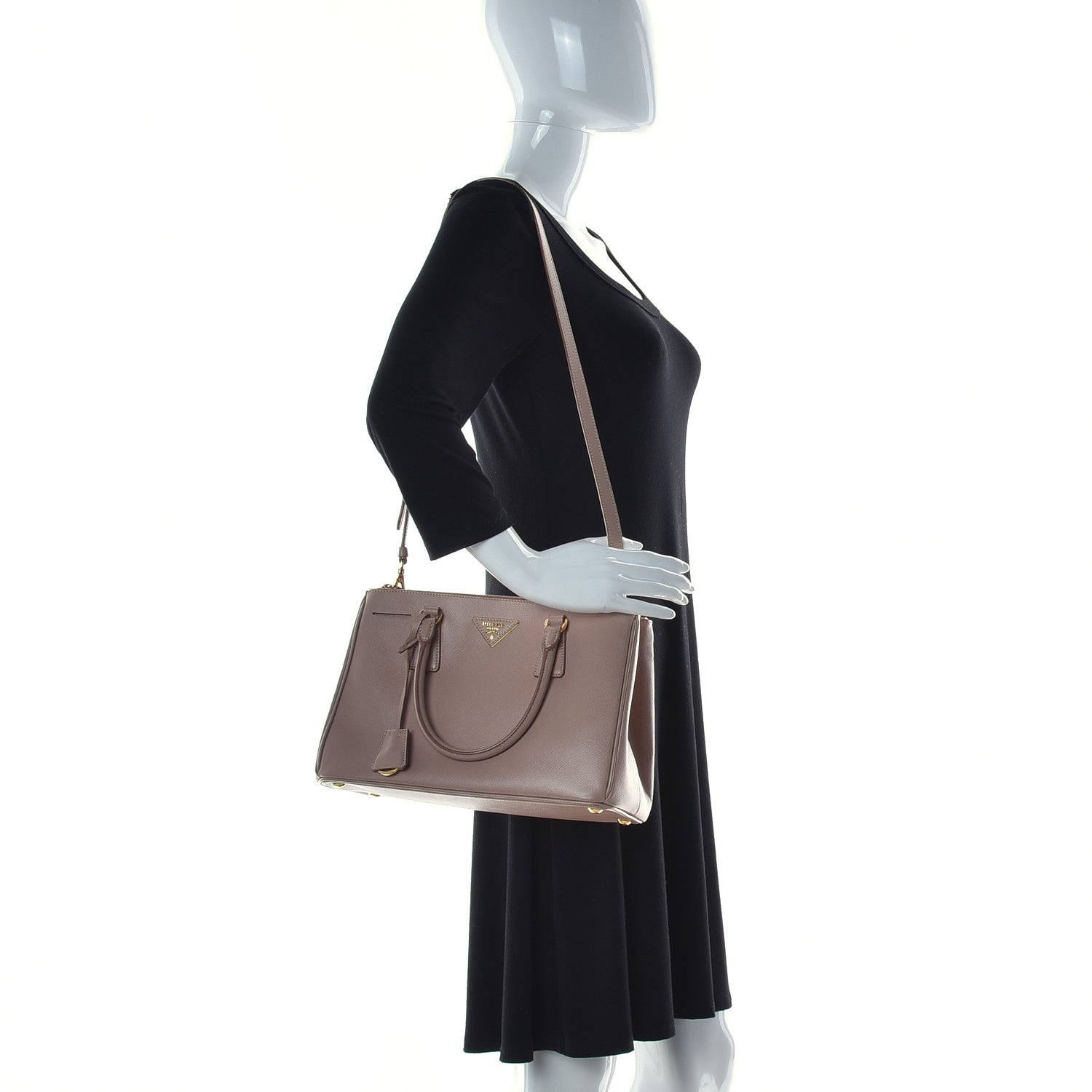 Prada Saffiano Small Galleria Double Zip Tote Cammeo 3 of 9