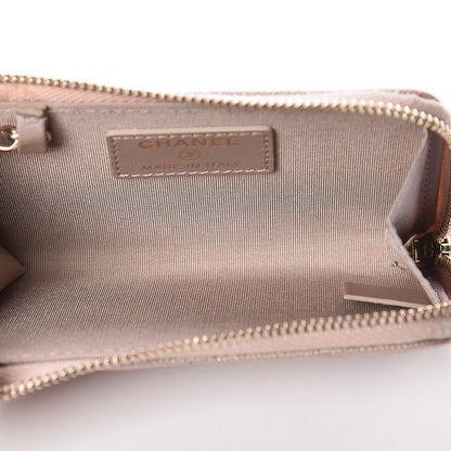 Chanel Iridescent Caviar Quilted Key Holder Case Light Gold 7 of 11