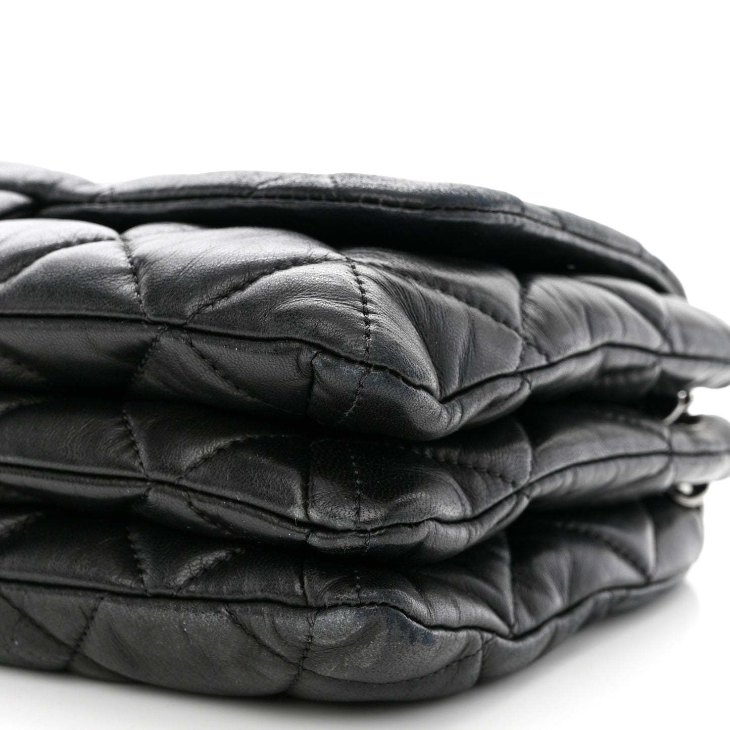 Lambskin Quilted Chanel 3 Large Accordion Flap Black