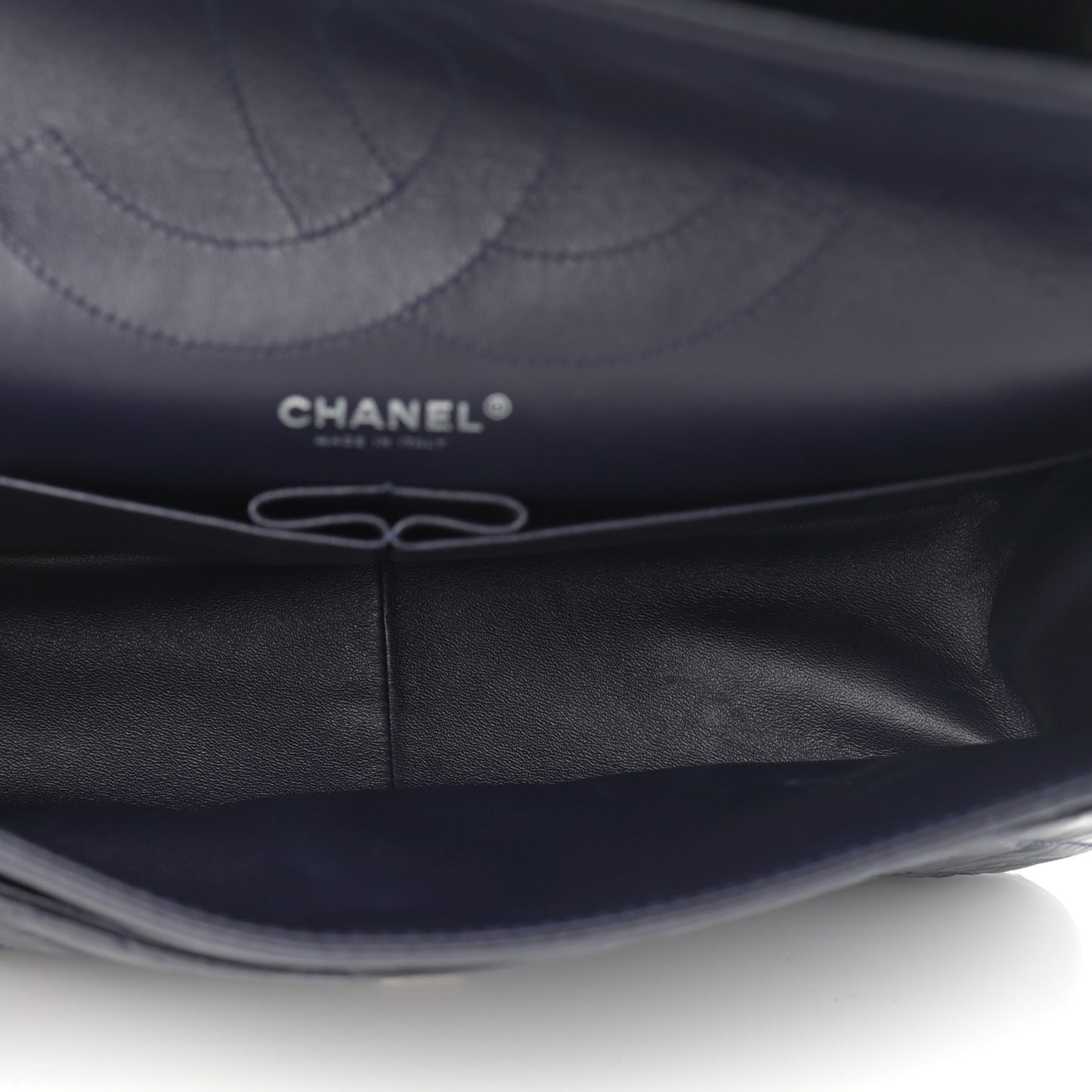 Aged Calfskin Quilted 2.55 Reissue 227 Flap Navy Blue