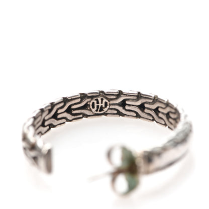 John Hardy Sterling Silver Hammered Hoop Earrings 4 of 5