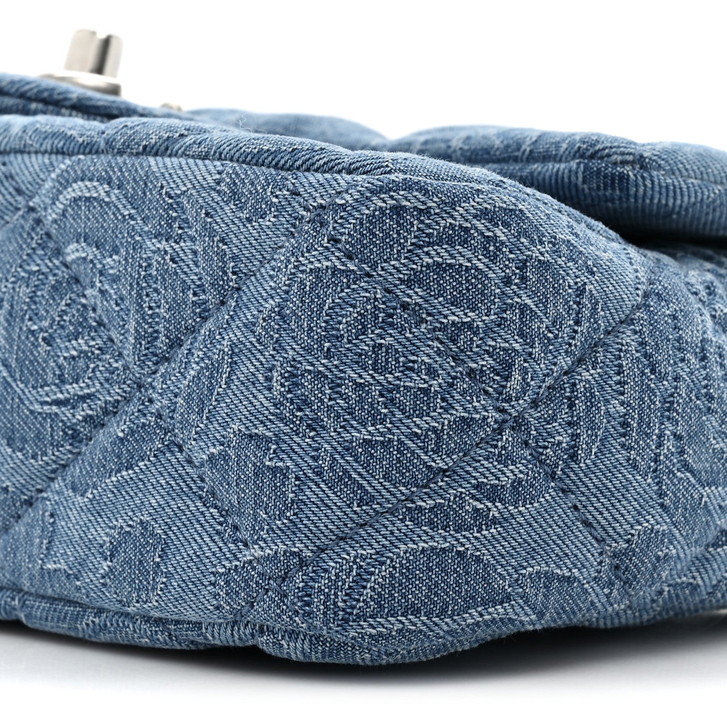 Chanel Denim Quilted Camellia Sweetheart Mini Flap Blue 8 of 9