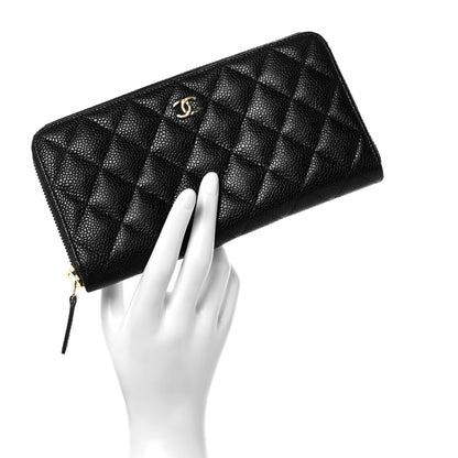 Chanel Caviar Quilted Large Gusset Zip Around Wallet Black 7 of 7