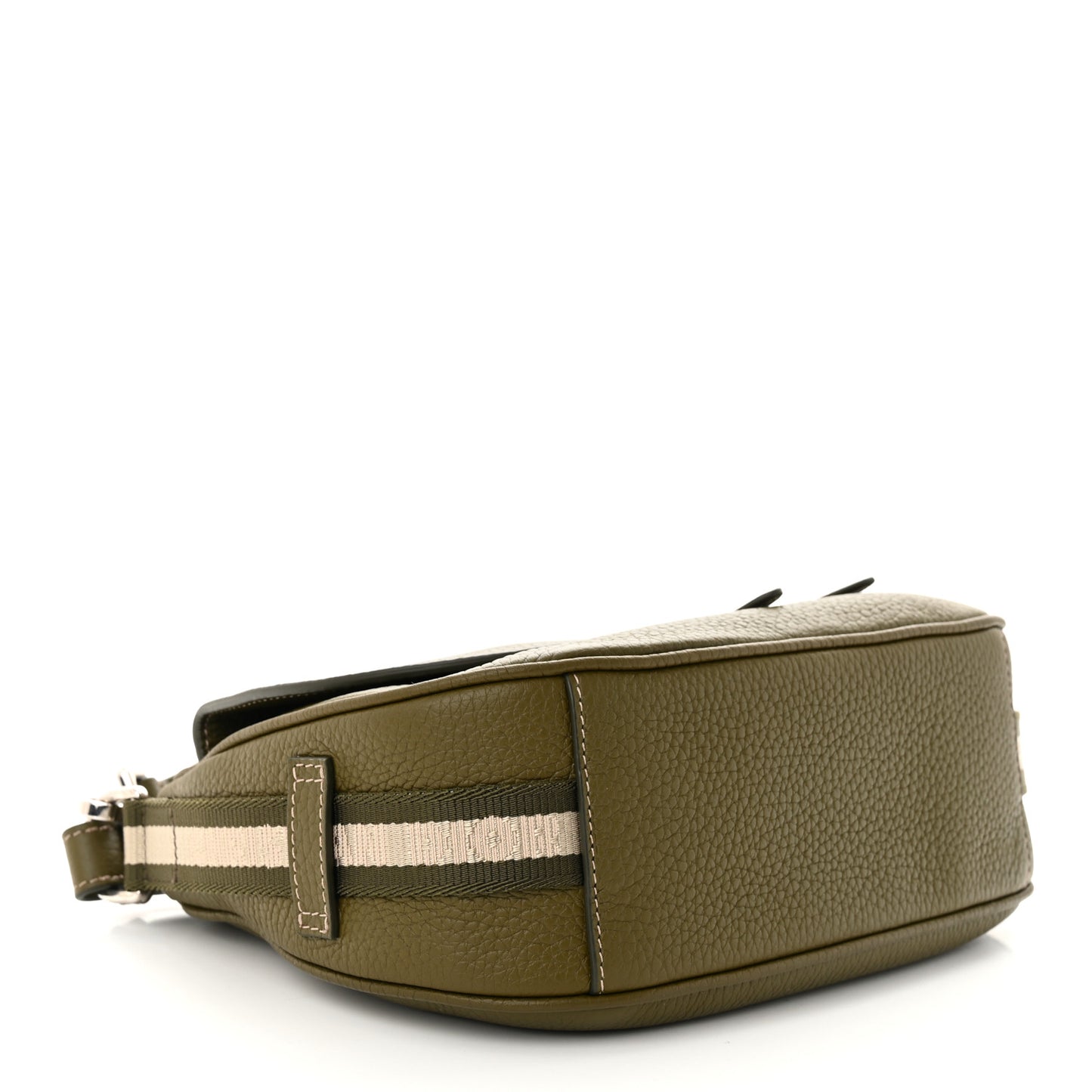 Grained Calfskin Mini Soft Saddle Bag Olive