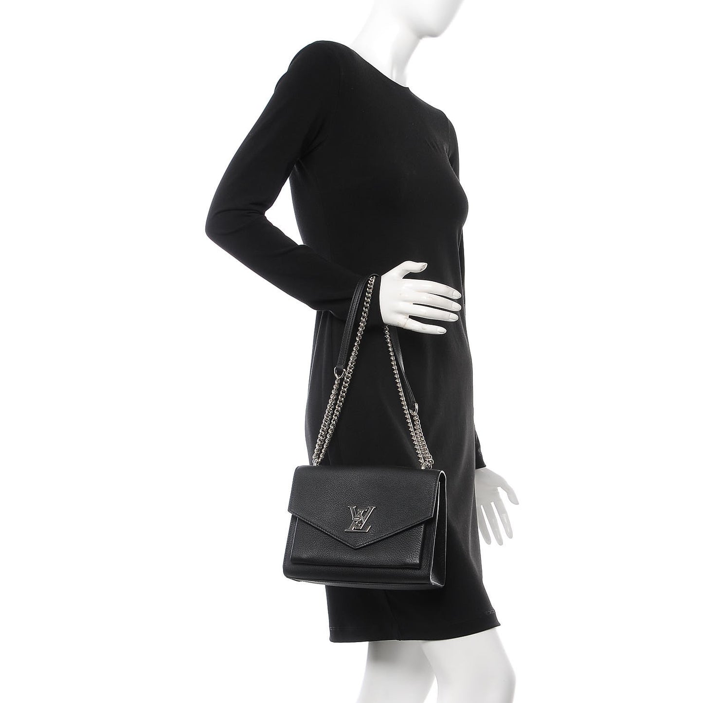 Soft Calfskin My Lockme Chain Bag BB Black