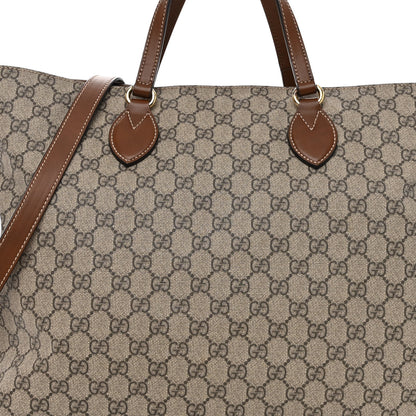Gucci Soft GG Supreme Monogram Medium Crossbody Tote Beige Cuir 7 of 10