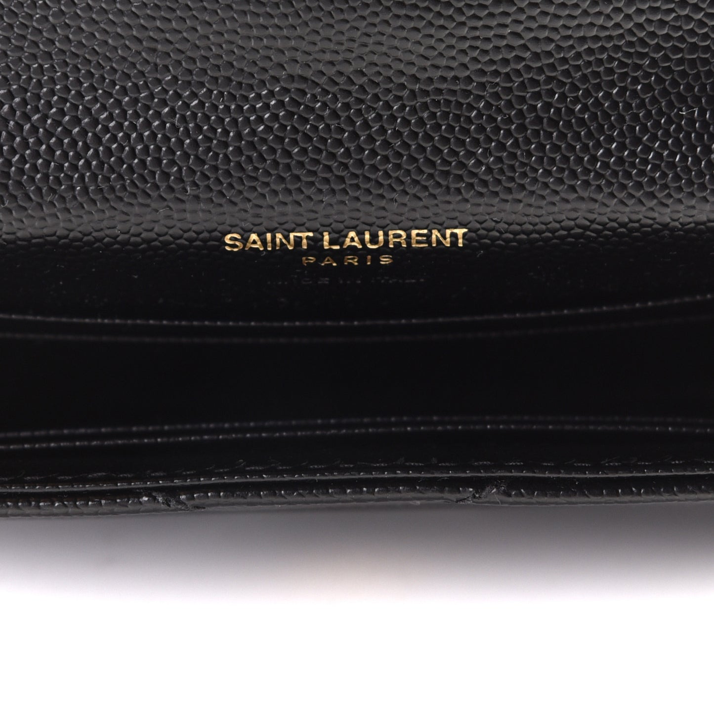 Grain De Poudre Matelasse Chevron Small Monogram Envelope Wallet Black