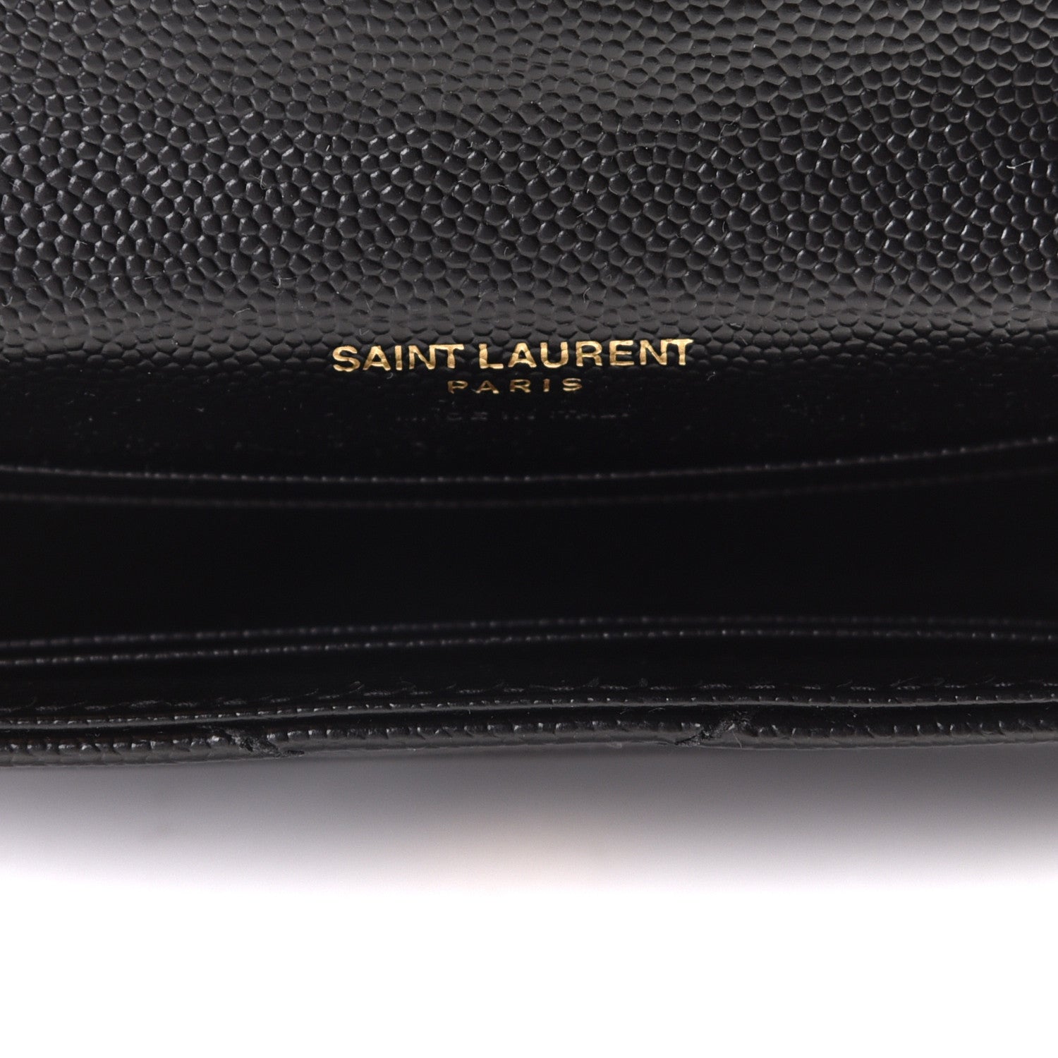 Saint Laurent Grain De Poudre Matelasse Chevron Small Monogram Envelope Wallet Black 6 of 8